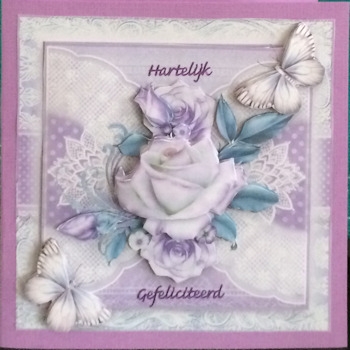 chantilly Lilac Rose Card Front Kit by Ine Moren