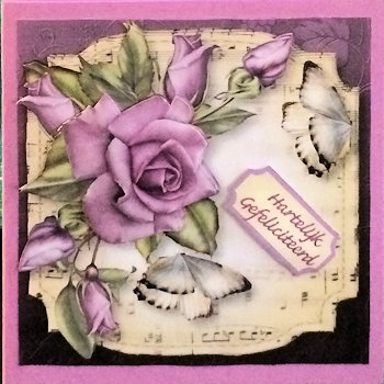 Sheet Music Plaque - Heritage Rose by Ine Moren