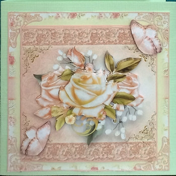 Cream Vintage Rose Card Front Kit by Ine Moren