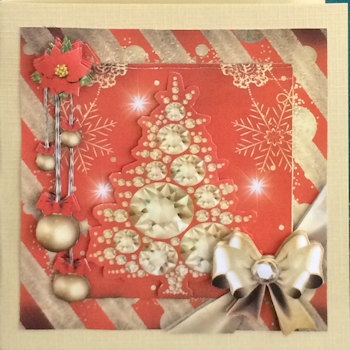 Golden Red Christmas Diamond Tree Mini Kit by Ine Moren