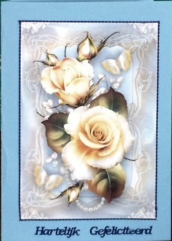 Soft Yellow Blue Roses for All Occasions Mini Kit by Ine Moren