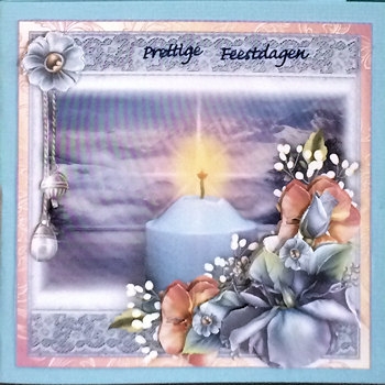 A Winters Candle Card Front Kit by Ine Moren