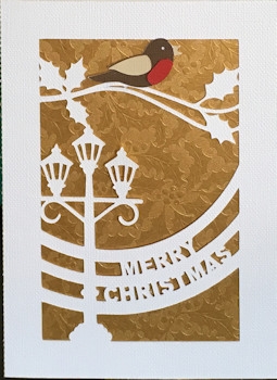 Robin and Lamp post Card by Ine Moren