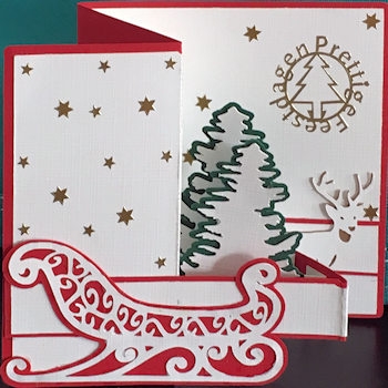 Z_Fold Sleigh and reindeer by Ine Moren