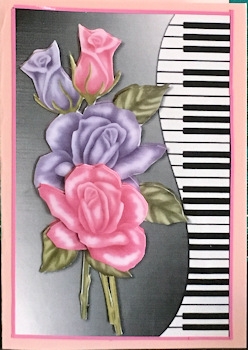 4 Quick Cards Music & Beautiful Roses  by Ine Moren