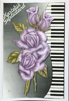 4 Quick Cards Music & Beautiful Roses  by Ine Moren