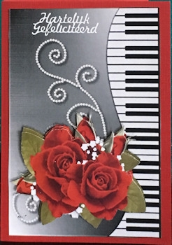 4 Quick Cards Music & Beautiful Roses  by Ine Moren
