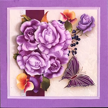 Lilac Roses - Decoupage Card Mini Kit by Ine Moren