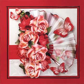 Vibrant Roses - Decoupage Card Mini Kit by Ine Moren