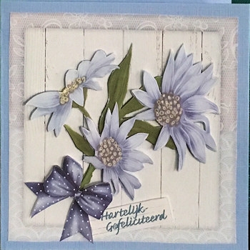 Blue Flowers & Bow Mini Kit by Ine Moren