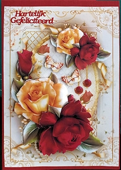 Red Yellow Bouquet of Roses Mini Kit by Ine Moren