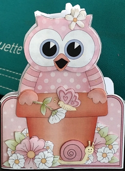 3D Shaped Card  Kit - Flowerpot Friends - Cute Little Hoot Owl by Ine Moren