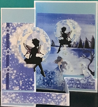 Z Fold Fairies Sitting In The Moon Including Template by Ine Moren