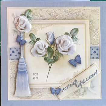 Set Of 4 floral 7x7 card front kit by Ine Moren