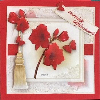 Set Of 4 floral 7x7 card front kit by Ine Moren