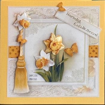 Set Of 4 floral 7x7 card front kit by Ine Moren
