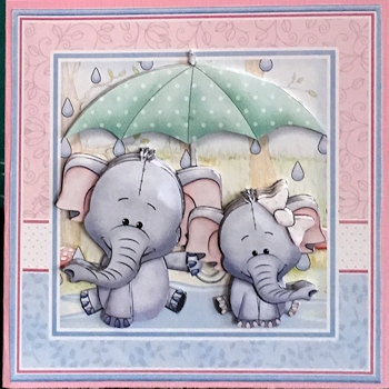 ELEPHANTS AND CATS 7.5 Decoupage & Inserts Bumper Kit by Ine Moren