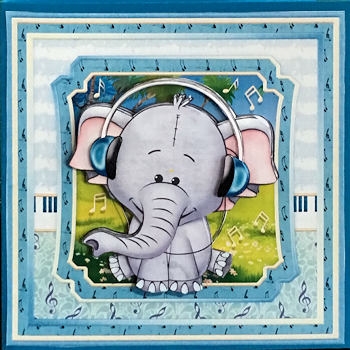 ELEPHANTS AND CATS 7.5 Decoupage & Inserts Bumper Kit by Ine Moren