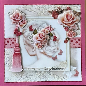 Flowers In Her Hair Card Front Kit by Ine Moren