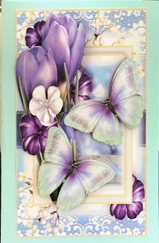 A5 Crocus Flutters Card Front Kit by Ine Moren