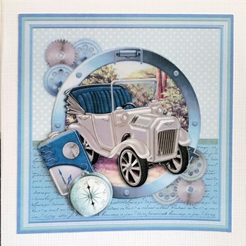VINTAGE CARS 7.5 Decoupage Ages & Inserts Bumper Kit by Ine Moren