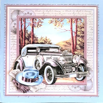 VINTAGE CARS 7.5 Decoupage Ages & Inserts Bumper Kit by Ine Moren