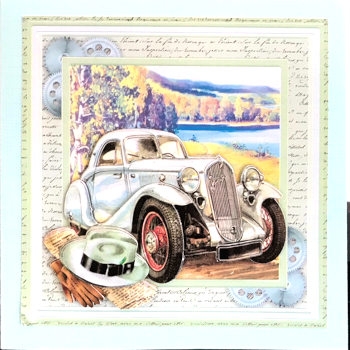 VINTAGE CARS 7.5 Decoupage Ages & Inserts Bumper Kit by Ine Moren