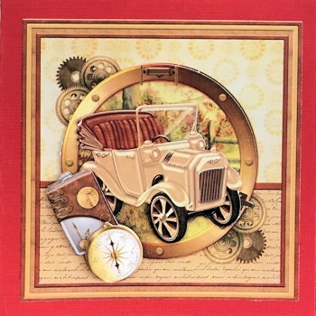 VINTAGE CARS 7.5 Decoupage Ages & Inserts Bumper Kit by Ine Moren
