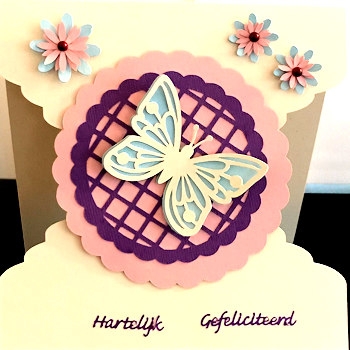 Shaped Card with Butterfly by Ine Moren