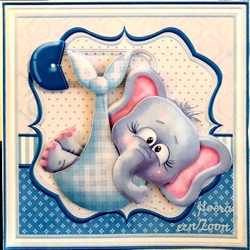 NEW BABY BOY ELI 7.5 Decoupage & Insert Mini Kit by Ine Moren