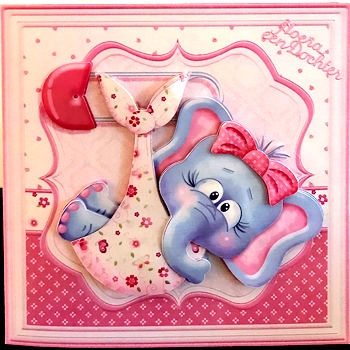 NEW BABY GIRL ELLIE 7.5 Decoupage & Insert Kit by Ine Moren