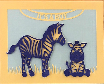 Its A Boy Zebra Card by Ine Moren