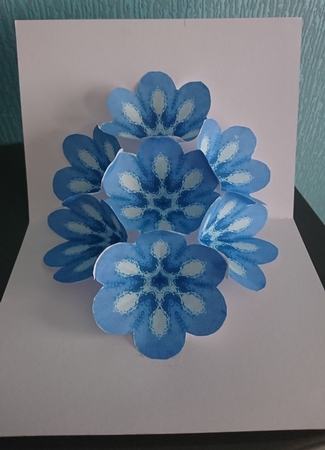 Pop-flower Card Kit - Blue Crackle by Irene  Bond 