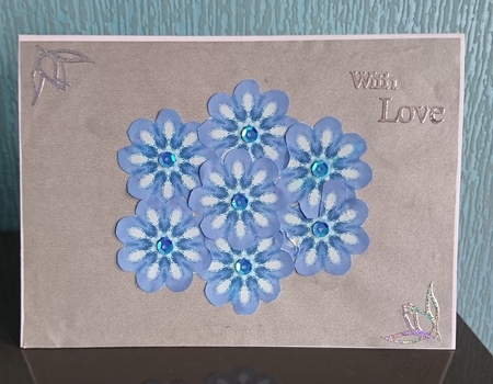 Pop-flower Card Kit - Blue Crackle by Irene  Bond 
