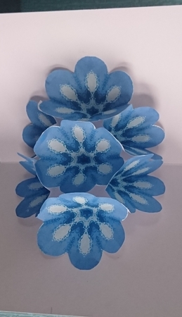 Pop-flower Card Kit - Blue Crackle by Irene  Bond 