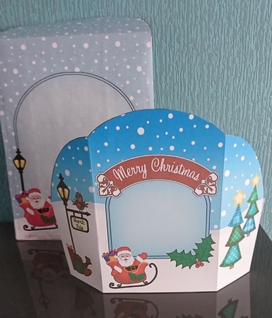 3D Xmas Santa Sleigh Rubber Band Pop Up Scene Card by Irene  Bond 
