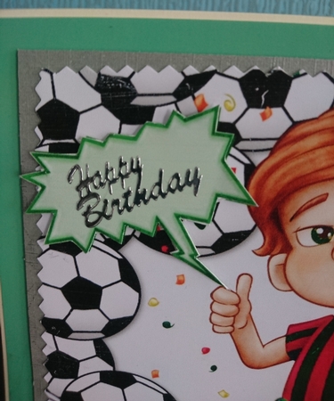 Just Mad About Football, Boy in Football Frame by Irene  Bond 