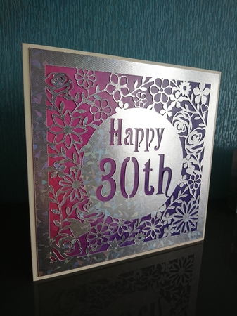 Lovely 30th Birthday square floral topper by Irene  Bond 