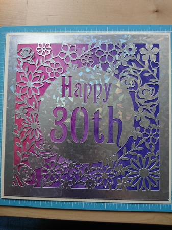Lovely 30th Birthday square floral topper by Irene  Bond 