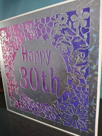 Lovely 30th Birthday square floral topper by Irene  Bond 
