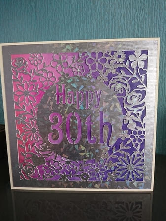 Lovely 30th Birthday square floral topper by Irene  Bond 