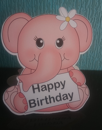 3D Shaped Card  Kit -  Cute Little Lola Elephant by Irene  Bond 