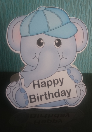 3D Shaped Card  Kit -  Cute Little Levi Elephant by Irene  Bond 