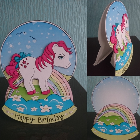 3D Shaped Rocking Card Mini Kit  -   Cute Little Pony Berry by Irene  Bond 