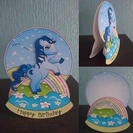 3D Shaped Rocking Card Mini Kit  -   Cute Little Pony Moondancer by Irene  Bond 