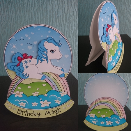 3D Shaped Rocking Card Mini Kit  -   Cute Little Pony Snowflake by Irene  Bond 