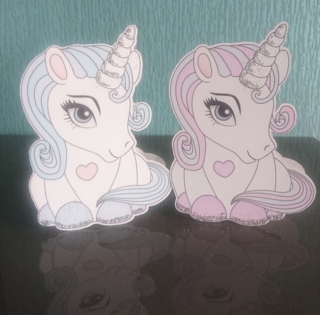 3D Shaped Card Mini Kit - Cute Little Baby Unicorn Blueberry by Irene  Bond 