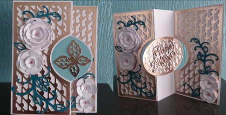 Kinetic card 1 - happy birthday with flowers and butterfly by Irene  Bond 