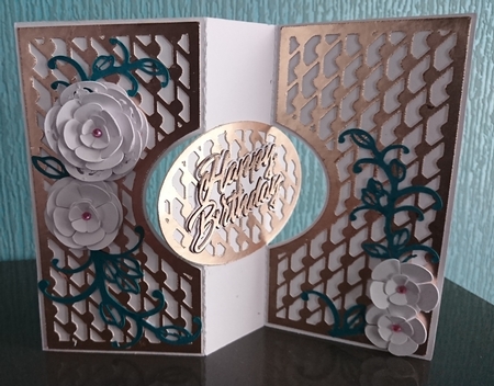 Kinetic card 1 - happy birthday with flowers and butterfly by Irene  Bond 