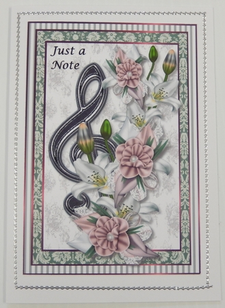 Music Vintage Flowers A4 Just a Note... by Irene Drieman